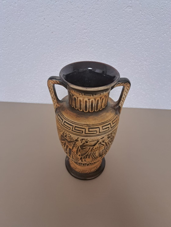 Image 1 of Vintage Bay Keramik West-Duits Grieks thema Studio aardewerk vaas
