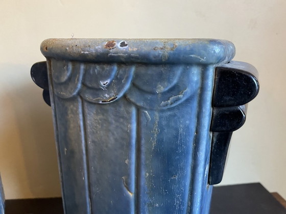 Image 1 of 2 X Art Deco Tuinvazen Vazen Gietijzeren Frans