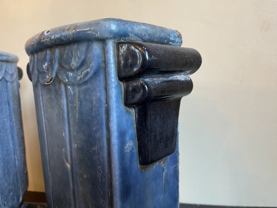 Image 1 of 2 X Art Deco Tuinvazen Vazen Gietijzeren Frans