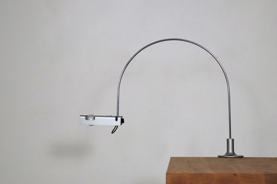 Image 1 of Spider bureaulamp in zilver van Joe Colombo voor Oluce, Italië 1967