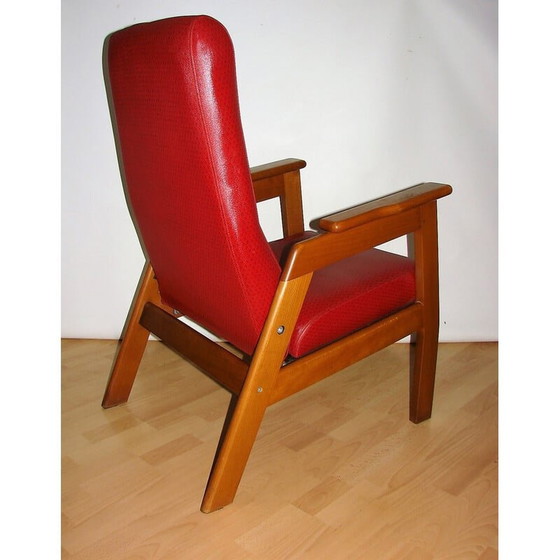 Image 1 of Vintage fauteuil in hout en kunststof, jaren 1970