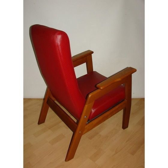 Image 1 of Vintage fauteuil in hout en kunststof, jaren 1970