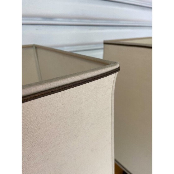 Image 1 of Paar vintage lampen van verguld messing en zwart metaal, 1970