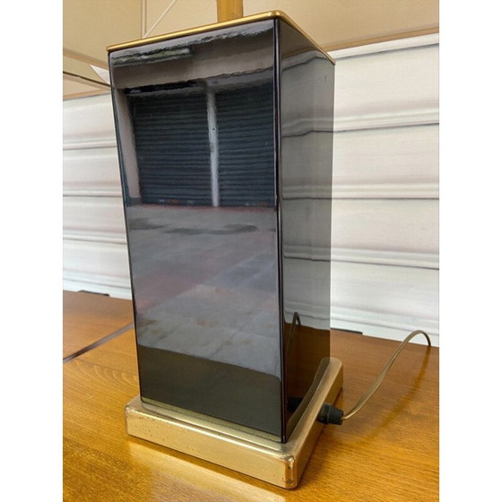 Image 1 of Paar vintage lampen van verguld messing en zwart metaal, 1970