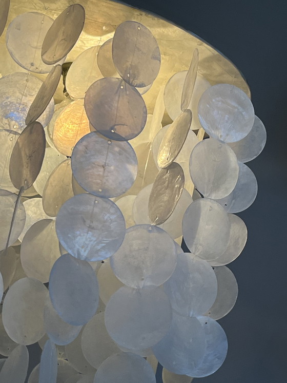 Image 1 of Capiz Schelpen Hanglamp Lamp Parelmoer Opaline