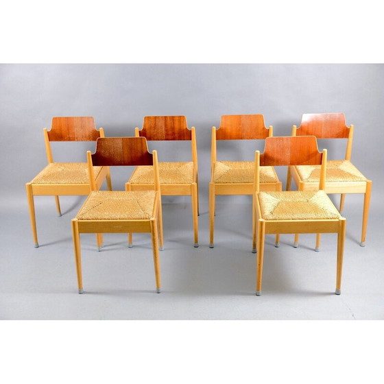 Image 1 of Set van 6 vintage bijzetstoelen van Egon Eiermann voor Wilde en Spieth, 1950
