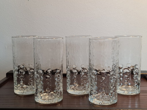 6x Mid-Century cocktail glazen