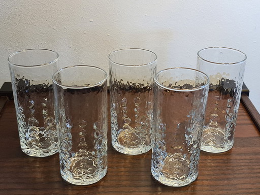 6x Mid-Century cocktail glazen