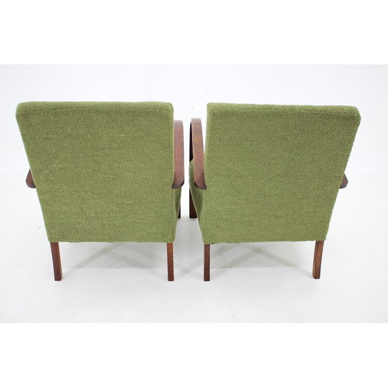 Image 1 of Paar vintage Art Deco fauteuils met gesp, Tsjecho-Slowakije 1940