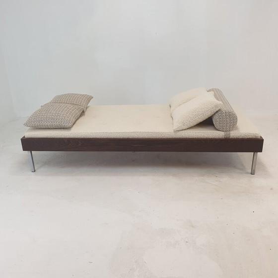 Image 1 of Vintage wengé daybed met dedar kussens en bolster, Nederland 1970