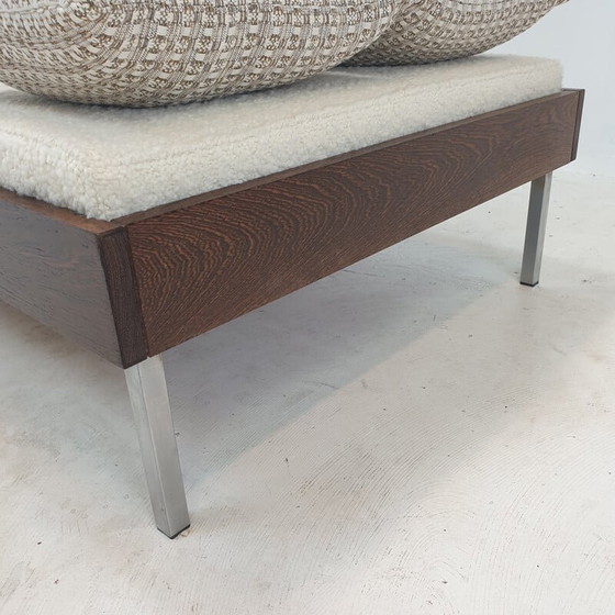 Image 1 of Vintage wengé daybed met dedar kussens en bolster, Nederland 1970