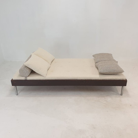 Image 1 of Vintage wengé daybed met dedar kussens en bolster, Nederland 1970