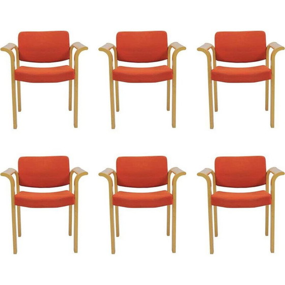 Image 1 of Set van zes vintage fauteuils van Rud Thygesen en Johnny Sorensen voor Magnus Olesen, 1970