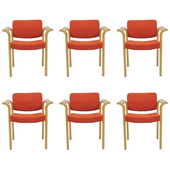 Image 1 of Set van zes vintage fauteuils van Rud Thygesen en Johnny Sorensen voor Magnus Olesen, 1970