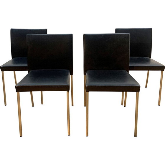 Image 1 of Vintage Jason Litte 1700 stoel in verchroomd aluminium en zwart leer voor Walter Knoll