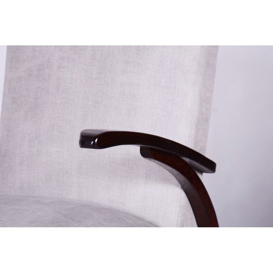 Image 1 of Paar vintage Art Deco grijs beukenhouten fauteuils door Jindrich Halabala voor Up Zavody, Tsjecho-Slowakije 1930