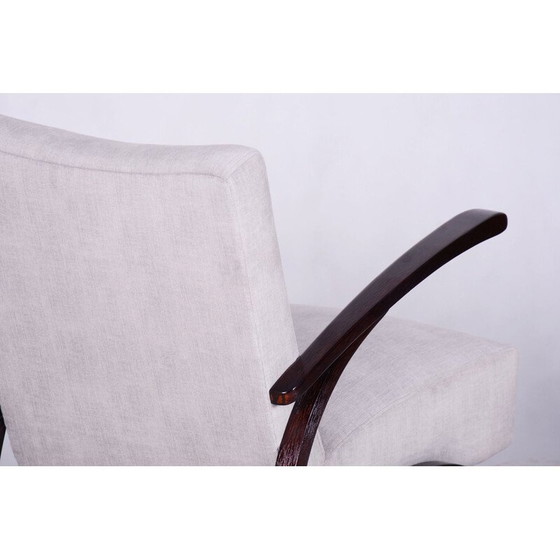 Image 1 of Paar vintage Art Deco grijs beukenhouten fauteuils door Jindrich Halabala voor Up Zavody, Tsjecho-Slowakije 1930