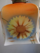 Art Deco Hanglamp Met Glazen Kap Met Natuur-Taferelen, Jaren 30