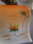 Art Deco Hanglamp Met Glazen Kap Met Natuur-Taferelen, Jaren 30