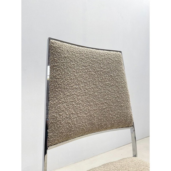 Image 1 of Set van 5 mid-century stoelen in chroom en boucle stof, Italië 1970
