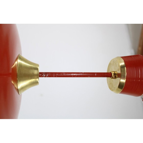 Image 1 of Vintage Space Age hanglamp van metaal en messing voor Ludib Bratislava, Tsjecho-Slowakije 1970