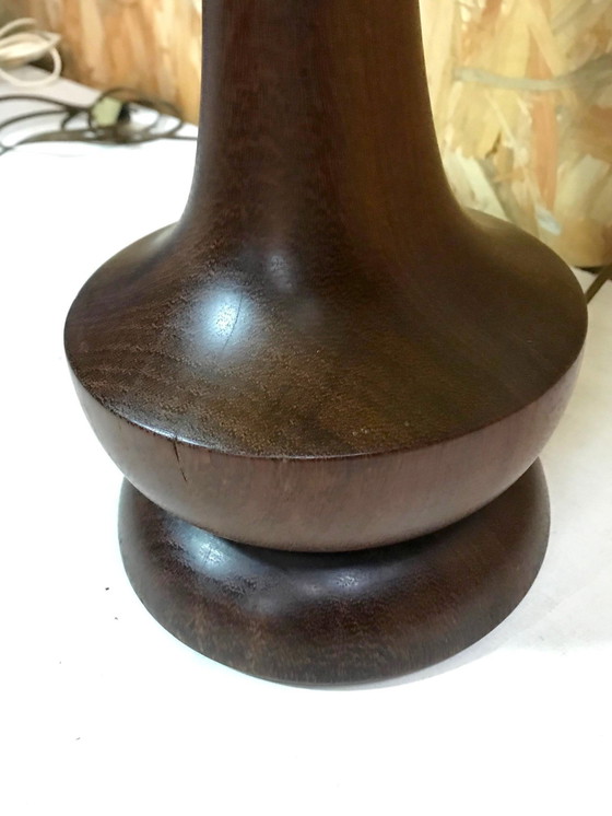 Image 1 of Massief mahoniehouten lamp 1970's