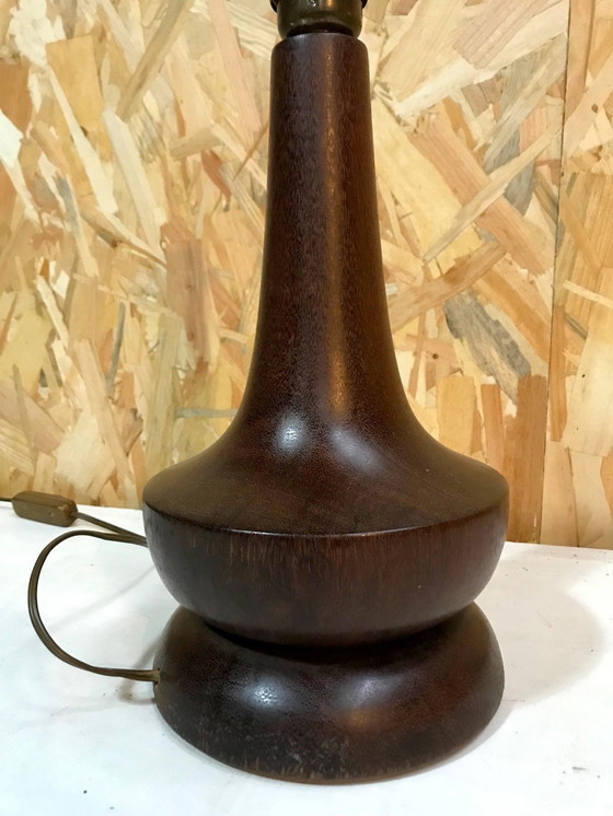 Image 1 of Massief mahoniehouten lamp 1970's