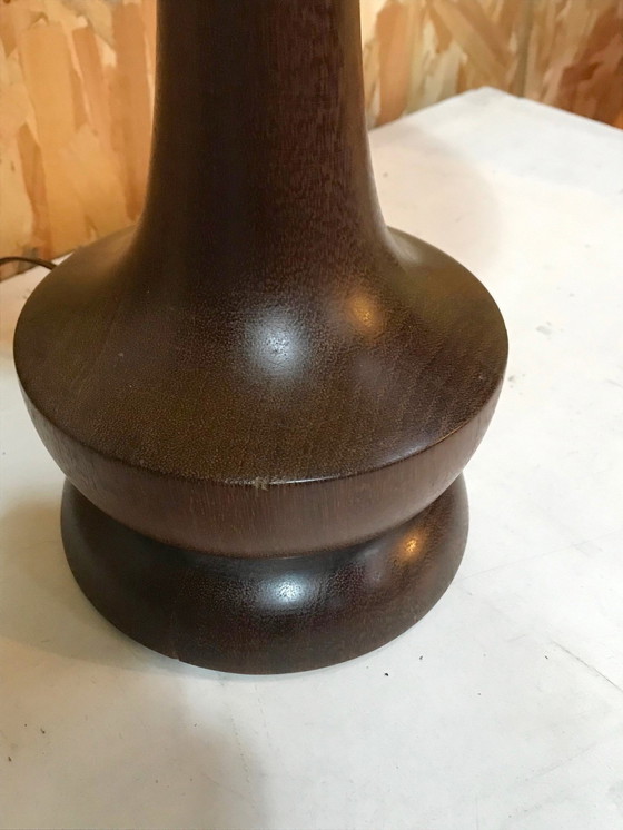 Image 1 of Massief mahoniehouten lamp 1970's