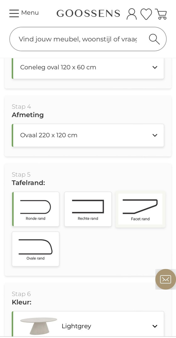 Image 1 of Goossens Eettafel Stone Deens Ovaal