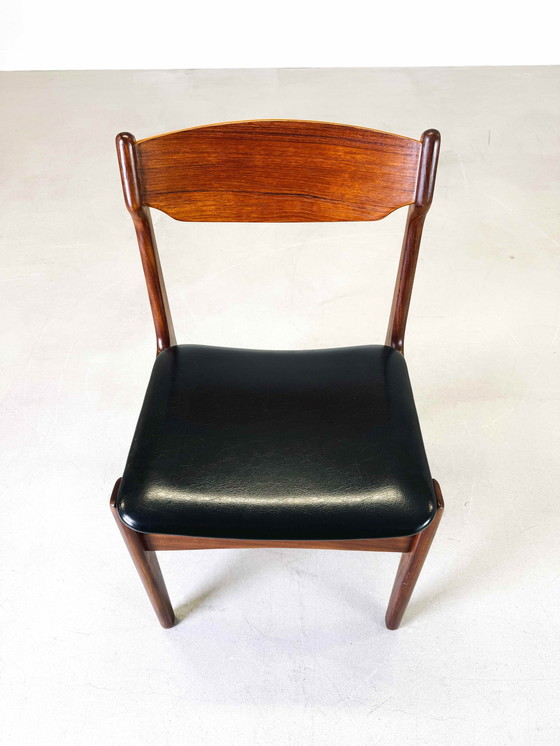 Image 1 of Set van 4 vintage Mid Century teakhouten stoelen vergelijkbaar met Erik Buch