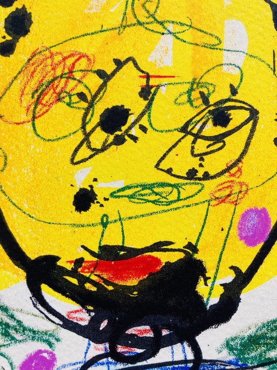 Image 1 of Kees Salentijn - Zeefdruk Geel Gezicht