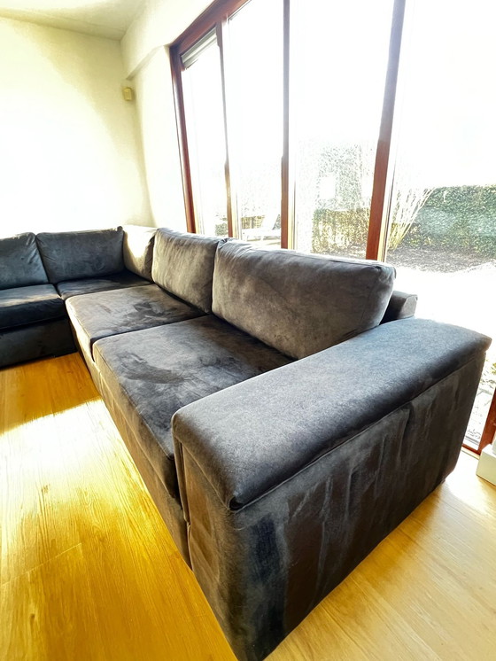 Image 1 of Hoekbank Inno Living - Stof Velours Charcoal 