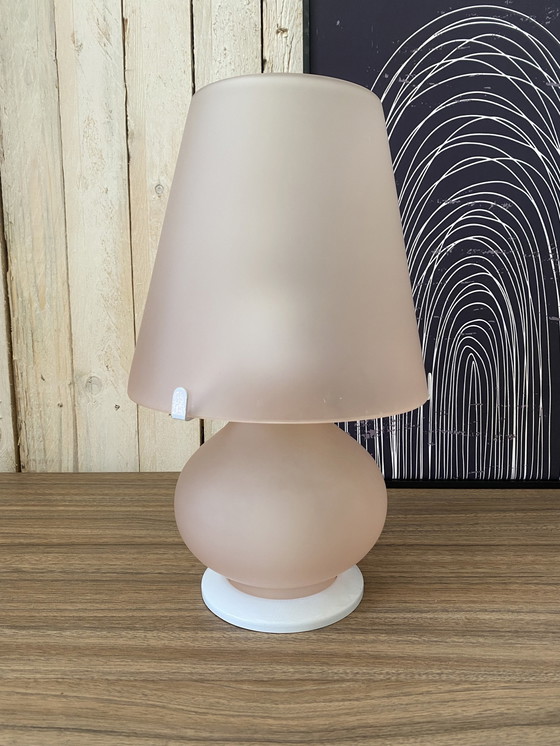 Image 1 of Verti Murano Vintage Mushroom Roze Dubbellamp Lamp Tafellamp