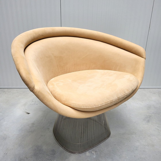 Image 1 of 2X Warren Platner loungestoel Knoll Naturale Ultra Suede