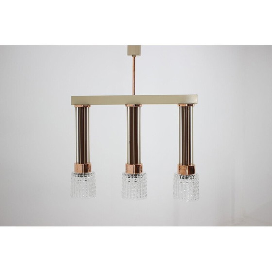 Image 1 of Vintage 3-lichts hanglamp van Drukov, Tsjecho-Slowakije 1970
