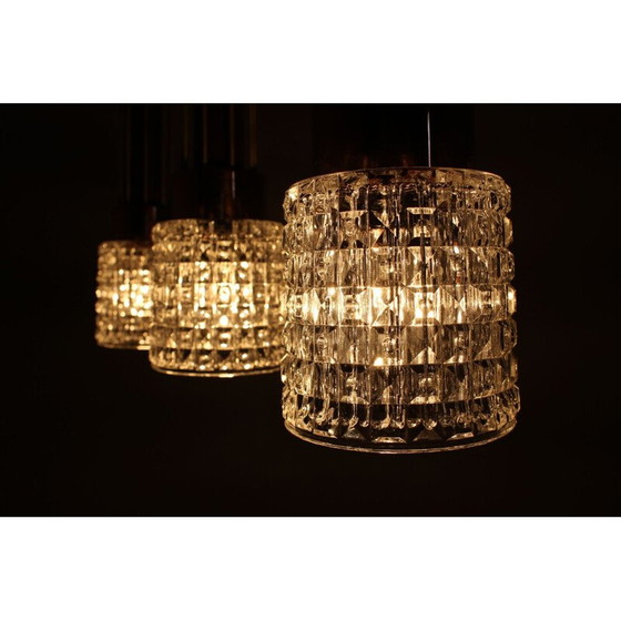 Image 1 of Vintage 3-lichts hanglamp van Drukov, Tsjecho-Slowakije 1970