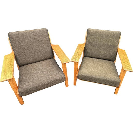 Paar vintage GE290 fauteuils van Hans Wegner voor Getama