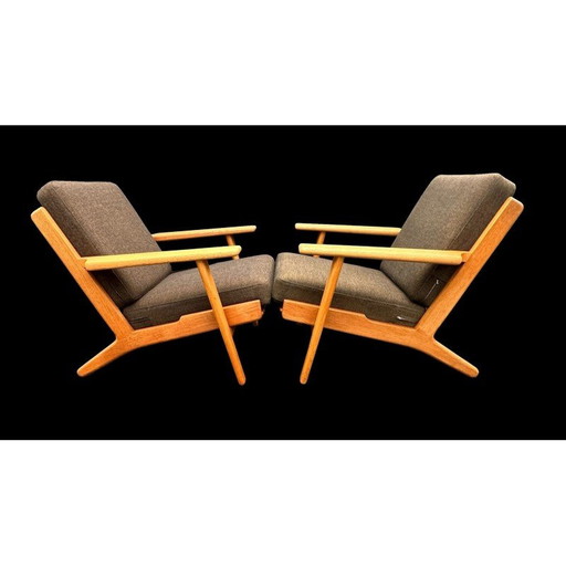Paar vintage GE290 fauteuils van Hans Wegner voor Getama