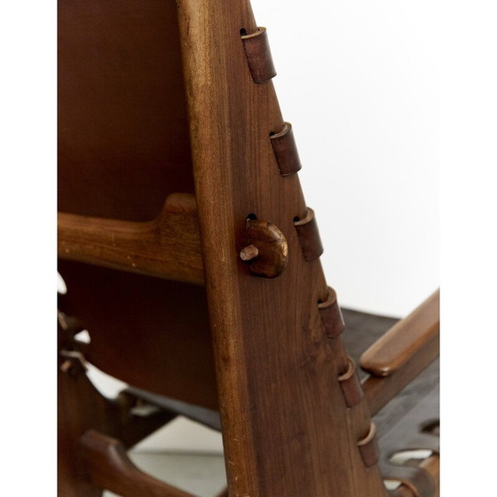 Image 1 of Vintage leren schommelstoel van Angel Pazmino voor Muebles de Estilo
