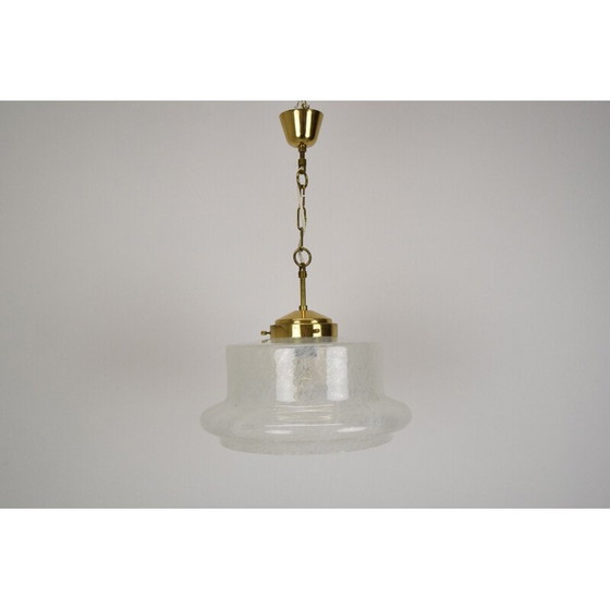 Image 1 of Vintage glazen en koperen hanglamp van Kamenicky Senov, Tsjecho-Slowakije 1960