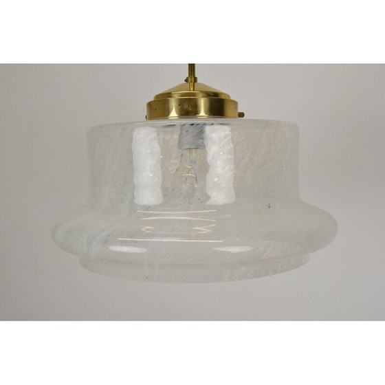 Image 1 of Vintage glazen en koperen hanglamp van Kamenicky Senov, Tsjecho-Slowakije 1960