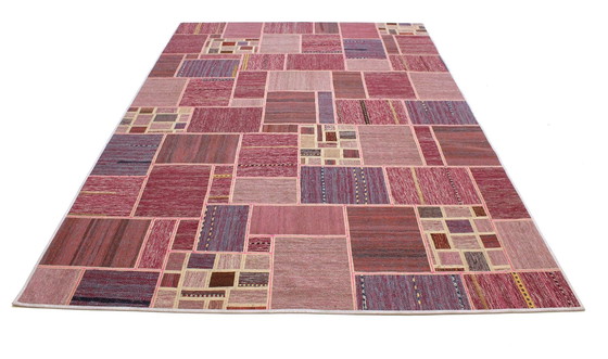 Image 1 of Origineel handgeknoopt Perzisch tapijt Kelim Patchwork Design 299 X 198 Cm Topconditie