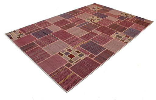 Origineel handgeknoopt Perzisch tapijt Kelim Patchwork Design 299 X 198 Cm Topconditie