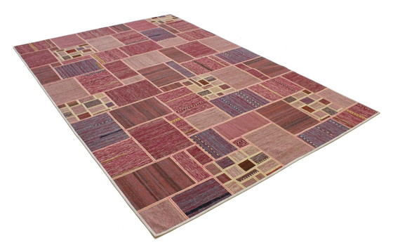 Image 1 of Origineel handgeknoopt Perzisch tapijt Kelim Patchwork Design 299 X 198 Cm Topconditie