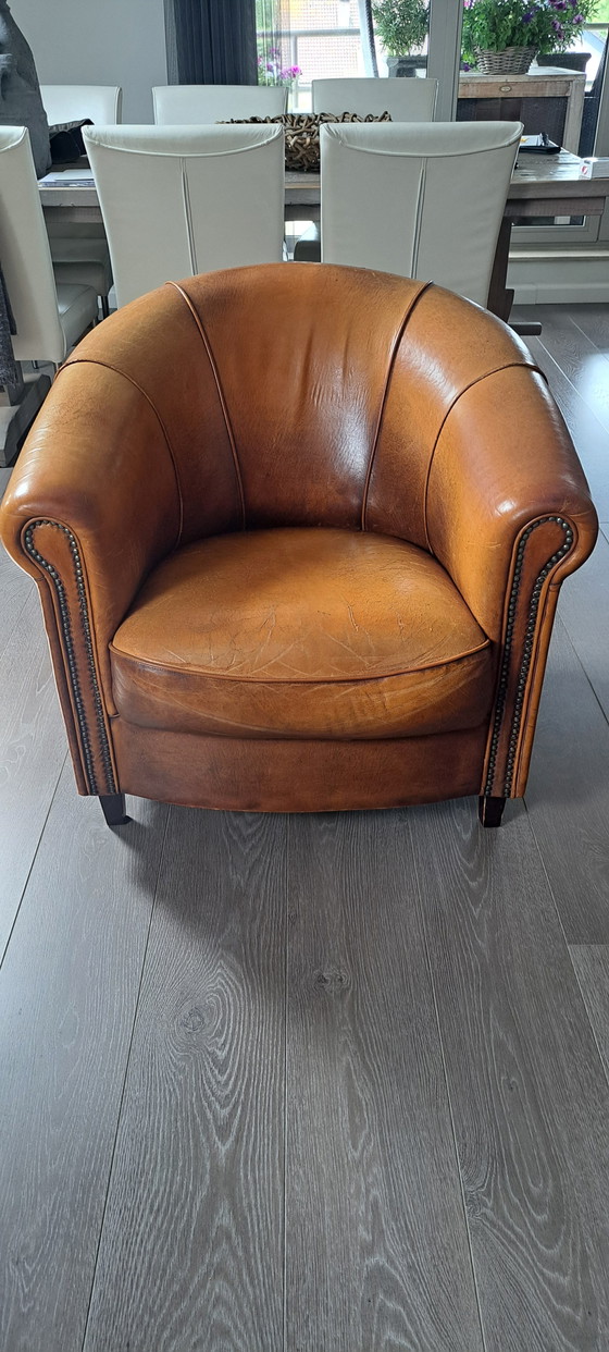 Image 1 of 2x Joris schapelederen vintage fauteuils