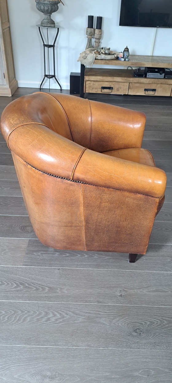 Image 1 of 2x Joris schapelederen vintage fauteuils