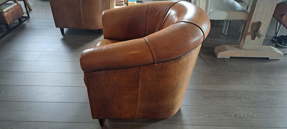 Image 1 of 2x Joris schapelederen vintage fauteuils