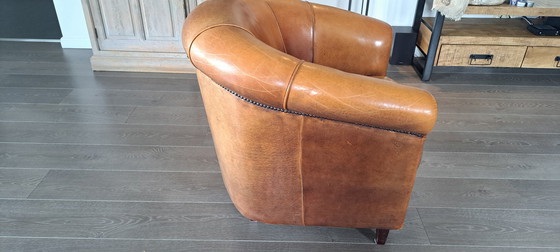 Image 1 of 2x Joris schapelederen vintage fauteuils