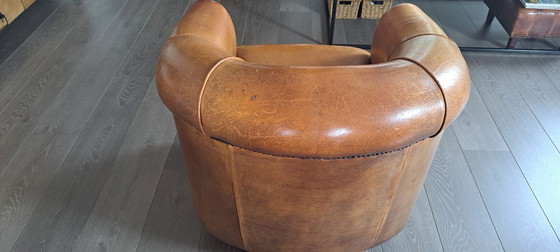 Image 1 of 2x Joris schapelederen vintage fauteuils