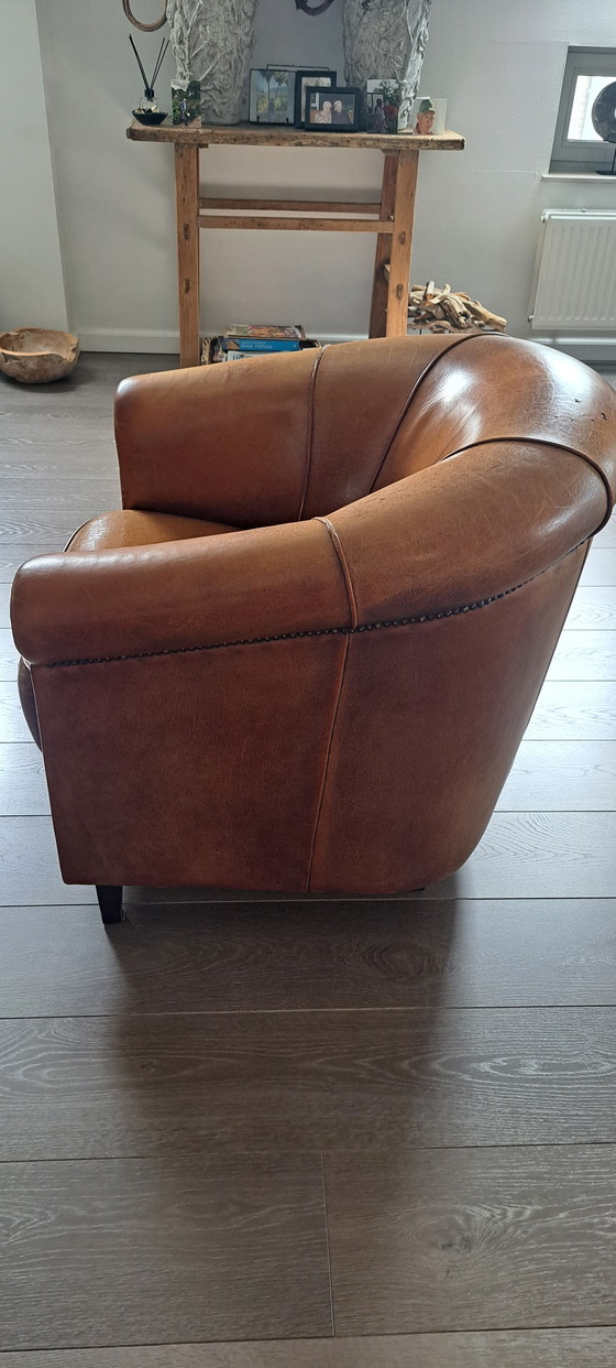 Image 1 of 2x Joris schapelederen vintage fauteuils